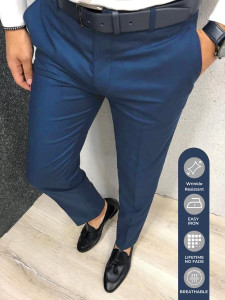 streetvibes regular fit men blue trousers