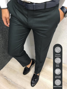 streetvibes regular fit men green trousers