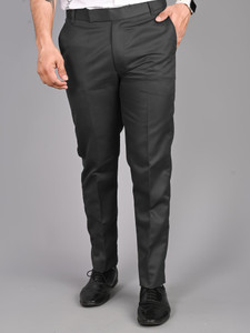streetvibes regular fit men grey trousers