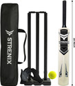 STRENIX 8 No Cricket Set Fiber Chase Master | Bat+Stumps+Ball+Bag+Gloves Cricket Kit