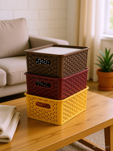 STREPTO Plastic Modular Plastic Organizer Basket with