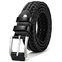 Stretch Belt Men,Bulliant Mens Woven Stretch Braided Belt 1 3/8