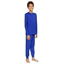 STRETCH IS COMFORT Boys Thermal Set Long Sleeve Top with Jogger Pants | Crew Neck or Hoodie | Thermal Underwear For Kids Set