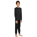 STRETCH IS COMFORT Boys Thermal Set Long Sleeve Top with Jogger Pants | Crew Neck or Hoodie | Thermal Underwear For Kids Set