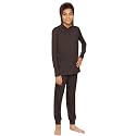 STRETCH IS COMFORT Boys Thermal Set Long Sleeve Top with Jogger Pants | Crew Neck or Hoodie | Thermal Underwear For Kids Set