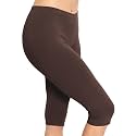 STRETCH IS COMFORT Cotton Capri Leggings, Knee Length Pants, Plus Size