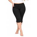 STRETCH IS COMFORT Cotton Capri Leggings, Knee Length Pants, Plus Size
