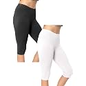 STRETCH IS COMFORT Cotton Capri Leggings, Knee Length Pants, Plus Size