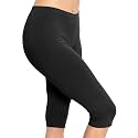 STRETCH IS COMFORT Cotton Capri Leggings, Knee Length Pants, Plus Size