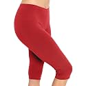 STRETCH IS COMFORT Cotton Capri Leggings, Knee Length Pants, Plus Size