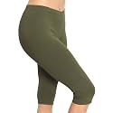 STRETCH IS COMFORT Cotton Capri Leggings, Knee Length Pants, Plus Size