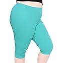 STRETCH IS COMFORT Cotton Capri Leggings, Knee Length Pants, Plus Size
