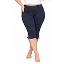 STRETCH IS COMFORT Cotton Capri Leggings, Knee Length Pants, Plus Size
