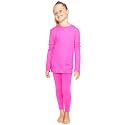STRETCH IS COMFORT Girls 2 Piece Hoodie Short Sleeve Long Sleeve Crew Neck Top and Leggings Set Kids Thermals Underwear Set