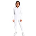 STRETCH IS COMFORT Girls 2 Piece Hoodie Short Sleeve Long Sleeve Crew Neck Top and Leggings Set Kids Thermals Underwear Set
