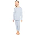 STRETCH IS COMFORT Girls 2 Piece Hoodie Short Sleeve Long Sleeve Crew Neck Top and Leggings Set Kids Thermals Underwear Set