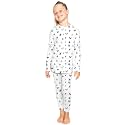 STRETCH IS COMFORT Girls 2 Piece Hoodie Short Sleeve Long Sleeve Crew Neck Top and Leggings Set Kids Thermals Underwear Set