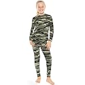STRETCH IS COMFORT Girls 2 Piece Hoodie Short Sleeve Long Sleeve Crew Neck Top and Leggings Set Kids Thermals Underwear Set