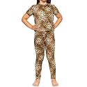 STRETCH IS COMFORT Girls 2 Piece Hoodie Short Sleeve Long Sleeve Crew Neck Top and Leggings Set Kids Thermals Underwear Set