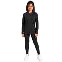 STRETCH IS COMFORT Girls 2 Piece Hoodie Short Sleeve Long Sleeve Crew Neck Top and Leggings Set Kids Thermals Underwear Set