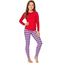 STRETCH IS COMFORT Girls 2 Piece Hoodie Short Sleeve Long Sleeve Crew Neck Top and Leggings Set Kids Thermals Underwear Set