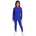 STRETCH IS COMFORT Girls 2 Piece Hoodie Short Sleeve Long Sleeve Crew Neck Top and Leggings Set Kids Thermals Underwear Set