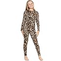 STRETCH IS COMFORT Girls 2 Piece Hoodie Short Sleeve Long Sleeve Crew Neck Top and Leggings Set Kids Thermals Underwear Set