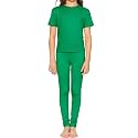 STRETCH IS COMFORT Girls 2 Piece Hoodie Short Sleeve Long Sleeve Crew Neck Top and Leggings Set Kids Thermals Underwear Set