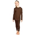 STRETCH IS COMFORT Girls 2 Piece Hoodie Short Sleeve Long Sleeve Crew Neck Top and Leggings Set Kids Thermals Underwear Set