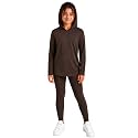 STRETCH IS COMFORT Girls 2 Piece Hoodie Short Sleeve Long Sleeve Crew Neck Top and Leggings Set Kids Thermals Underwear Set