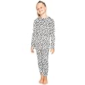 STRETCH IS COMFORT Girls 2 Piece Hoodie Short Sleeve Long Sleeve Crew Neck Top and Leggings Set Kids Thermals Underwear Set