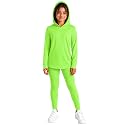 STRETCH IS COMFORT Girls 2 Piece Hoodie Short Sleeve Long Sleeve Crew Neck Top and Leggings Set Kids Thermals Underwear Set