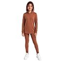 STRETCH IS COMFORT Girls 2 Piece Hoodie Short Sleeve Long Sleeve Crew Neck Top and Leggings Set Kids Thermals Underwear Set