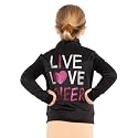STRETCH IS COMFORT Girls &amp; Women’s Jacket | Techno Stretch Cheer Sparkle No-Flake Glitter &amp; Fun Prints | YXS – A4XL