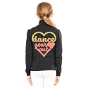 STRETCH IS COMFORT Sparkle Dance Warm Up Jacket for Girls and Women | Glitter Performance Studio Competition Zip Layer