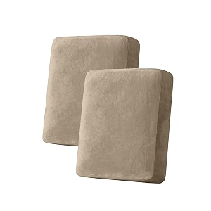 Stretch Silver Fox Velvet Couch Cushion Cover