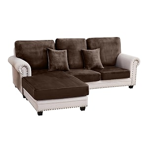 Stretch Silver Fox Velvet Sectional Couch Covers