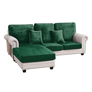Stretch Silver Fox Velvet Sectional Couch Covers