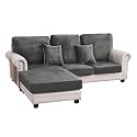 Stretch Silver Fox Velvet Sectional Couch Covers