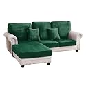 Stretch Silver Fox Velvet Sectional Couch Covers