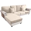 Stretch Silver Fox Velvet Sectional Couch Covers