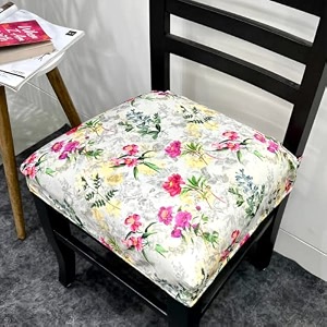stretchable dining chair seat cover set - universal fit for 8 seater chairs - easily washable amp comfortable - multicolor floral home decor slipcovers
