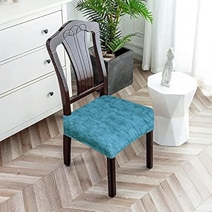 stretchable floral geometric printed dining chair seat covers elastic chair seat case protector slipcovers texture teal 8 seat cover