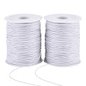 Stretchy Bracelet String 2 Rolls 1mm Elastic Cord Sturdy Elastic Beading Cord 200 Yards Stretchy String for Bracelet Jewelry Making Necklaces Beading, White