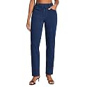 Stretchy Straight Leg Jeans for Women Pull On High Waisted Trendy Denim
