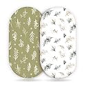 Stretchy Ultra Soft Fitted Bassinet Sheets Set 2 Pack, Cradle Sheet Universal Fit for Rectangle, Oval or Hourglass Bassinet Pad/Mattress Safe and Snug, Stylish Watercolor Flora and Olive