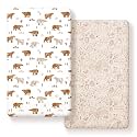 Stretchy Ultra Soft Jersey Knit Fitted Crib Sheets Set 2 Pack，Universal Fit All Standard Crib Mattress Pads Safe and Snug, Crib Fitted Sheet for Boys and Girls, Cute Animals Print