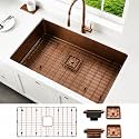 Strictly Sinks 32” Undermount Single Bowl Kitchen Sink – Brushed Copper