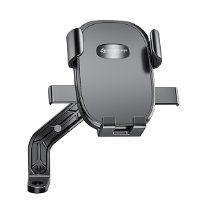 striff aeroride mirror mount bike phone mount with 360 rotational strong hold for bicycle motorcycle compatible with 47 to 68 inch devices - black