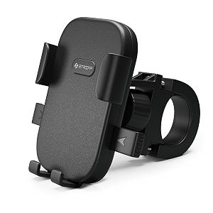 striff ultramount bike mobile holder with push button release adjustable height 360 rotation one-hand lock anti-shake secure handlebar mount for motorcycle bicycle amp all smartphones
